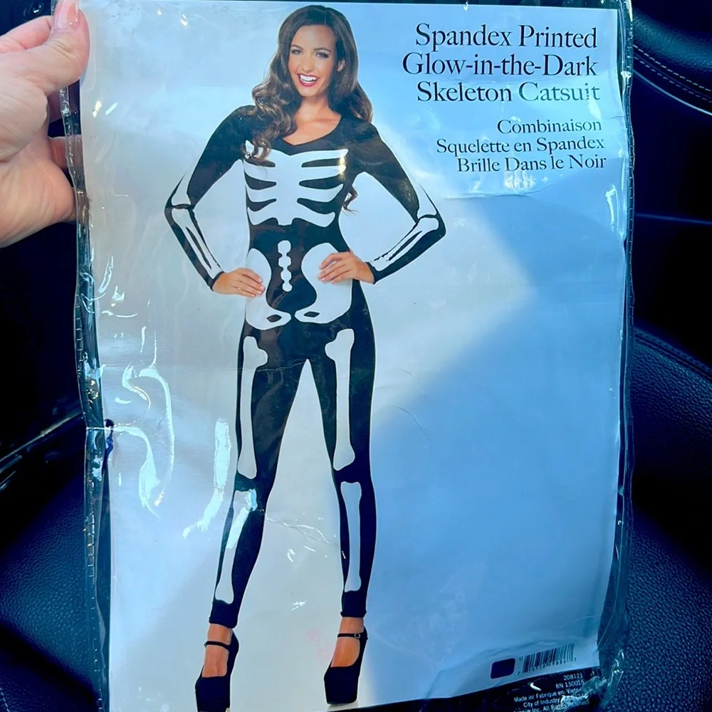 Spandex glow in the dark catsuit skeleton costume - Picture 5 of 5